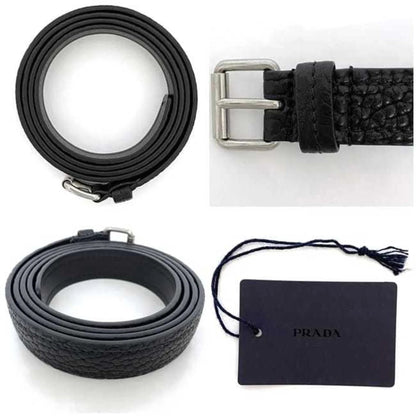 Prada Cintura Prada ec - 22932 nera NERO 2CS106 97cm inutilizzata in pelle PRADA vita lunga grana sottile 30mm fibbia quadrata uomo donna unisex - Etoilux