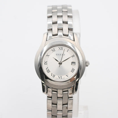 Gucci 5500L Orologio al Quarzo in Acciaio Inossidabile Quadrante Bianco – 25 mm - Etoilux