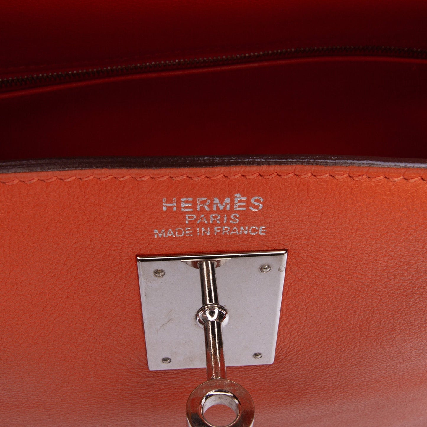 Hermès Kelly II 35 – Swift Orange – Hardware Palladio – 2006 – Full Set - Etoilux