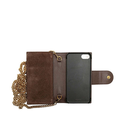 Gucci Ophidia GG Supreme Wallet on Chain con Custodia iPhone – Marrone - Etoilux