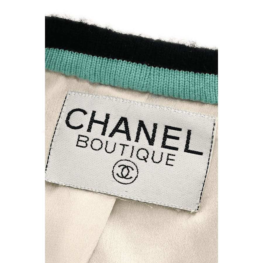 Chanel – Giacca senza colletto con logo | Collezione Autunno 1994 - Etoilux