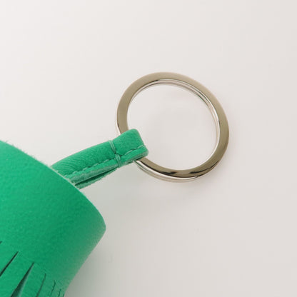 Hermès Carmen Key Ring Agnello Milo Bambou — Hardware Palladio — Scatola Originale - Etoilux