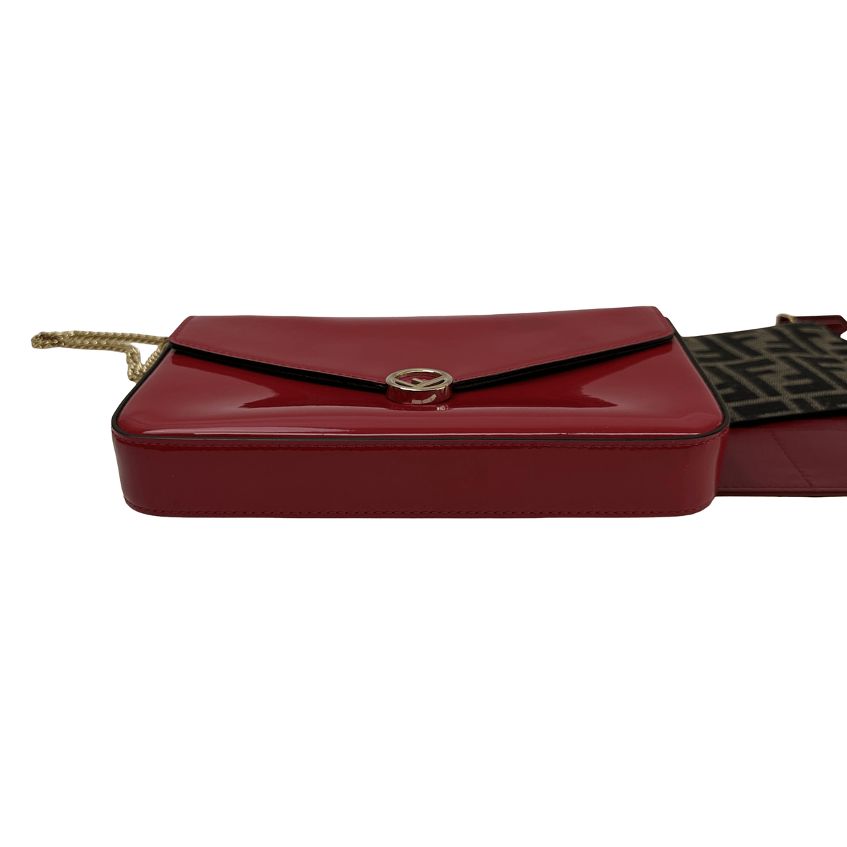 Fendi Wallet on Chain "F is Fendi" in Vernice Rossa con Pochette – 21,5 cm - Etoilux