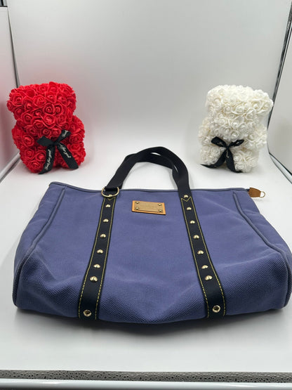 Louis Vuitton Antigua Cabas MM Canvas Blu Lavanda 2016 — 47 cm - Etoilux