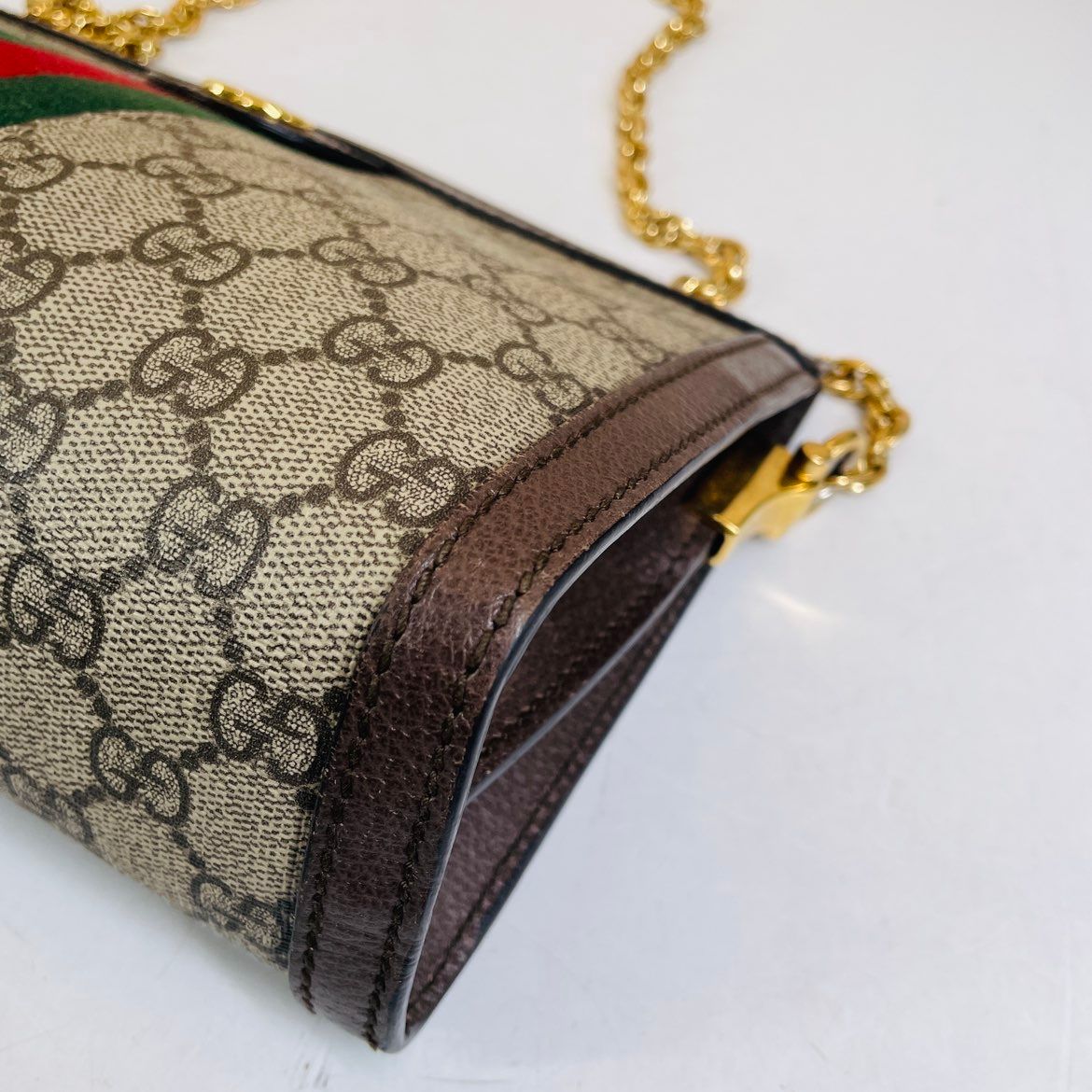 Gucci – Ophidia Canvas Retro con Tracolla in Catena – 26 × 7 × 17.5 cm - Etoilux