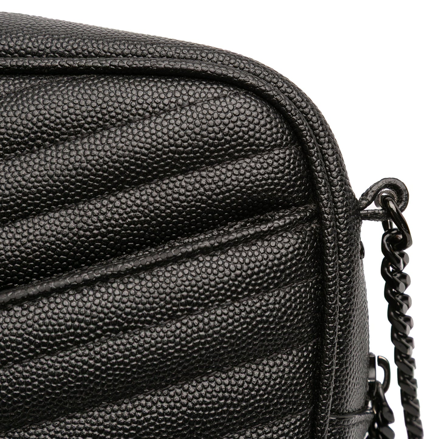 Saint Laurent – Lou Camera Bag Mini Monogram in pelle Grain de Poudre nera - Etoilux