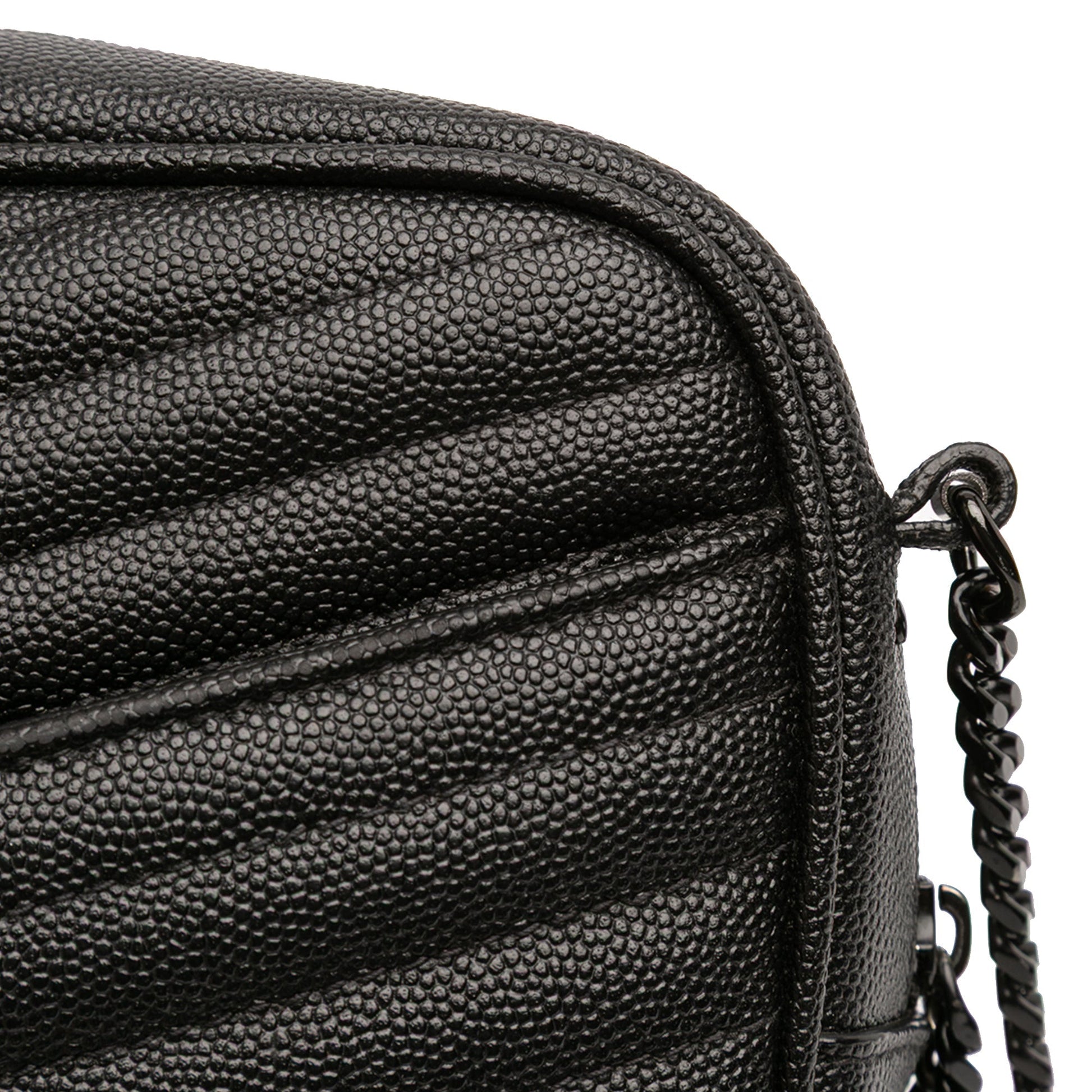 Saint Laurent – Lou Camera Bag Mini Monogram in pelle Grain de Poudre nera - Etoilux