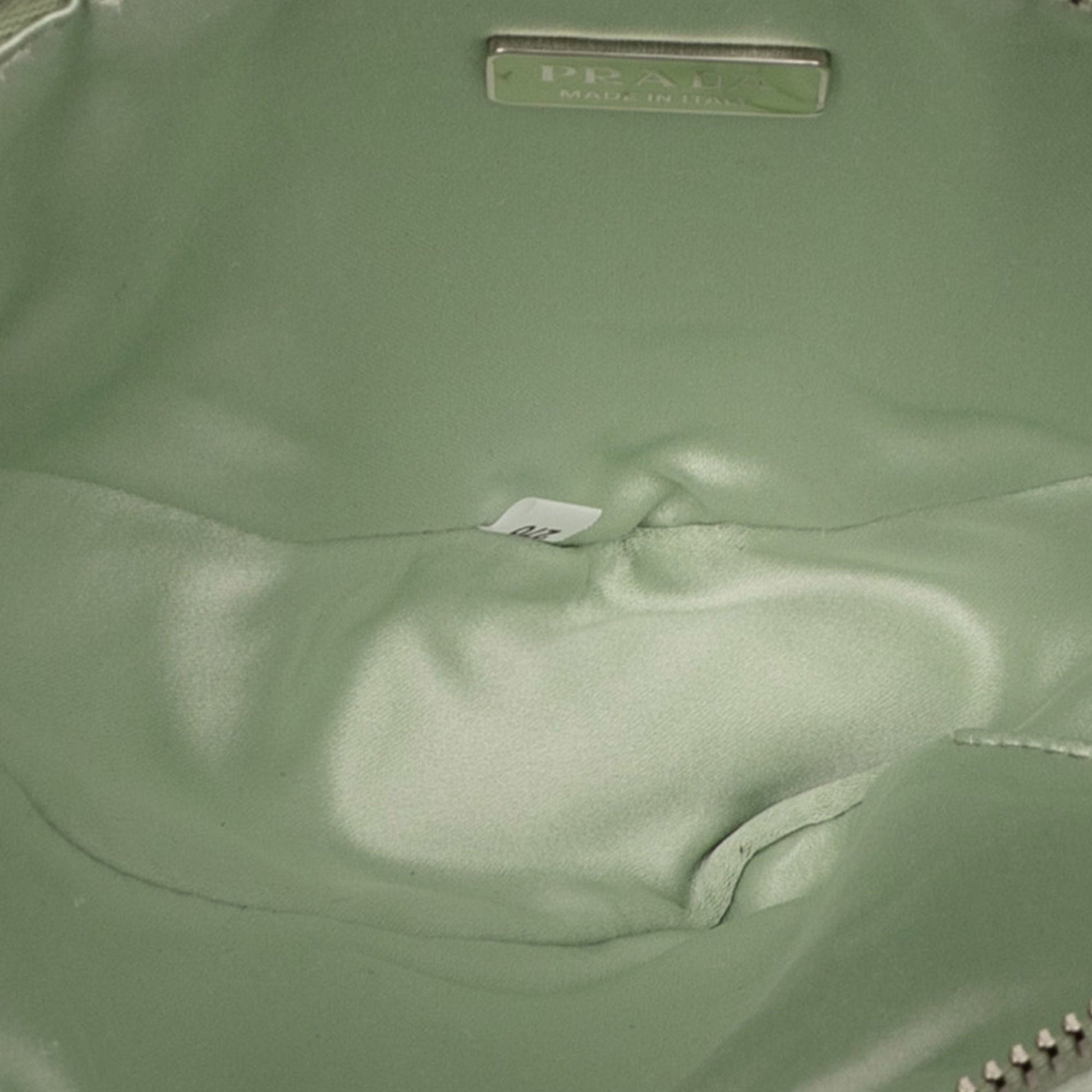 Prada Crystal Mini Triangle Bag Raso Verde Menta – 16 cm - Etoilux