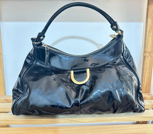 Gucci Indy Hobo Vernice Nera – Iconico Glamour Retrò - Etoilux