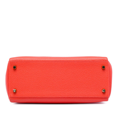 Hermès Kelly 28 Retourne in Taurillon Clemence Rouge Capucine – Gold Hardware – 2015 - Etoilux