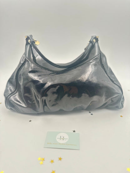 Gucci Indy Hobo Vernice Nera – Iconico Glamour Retrò - Etoilux