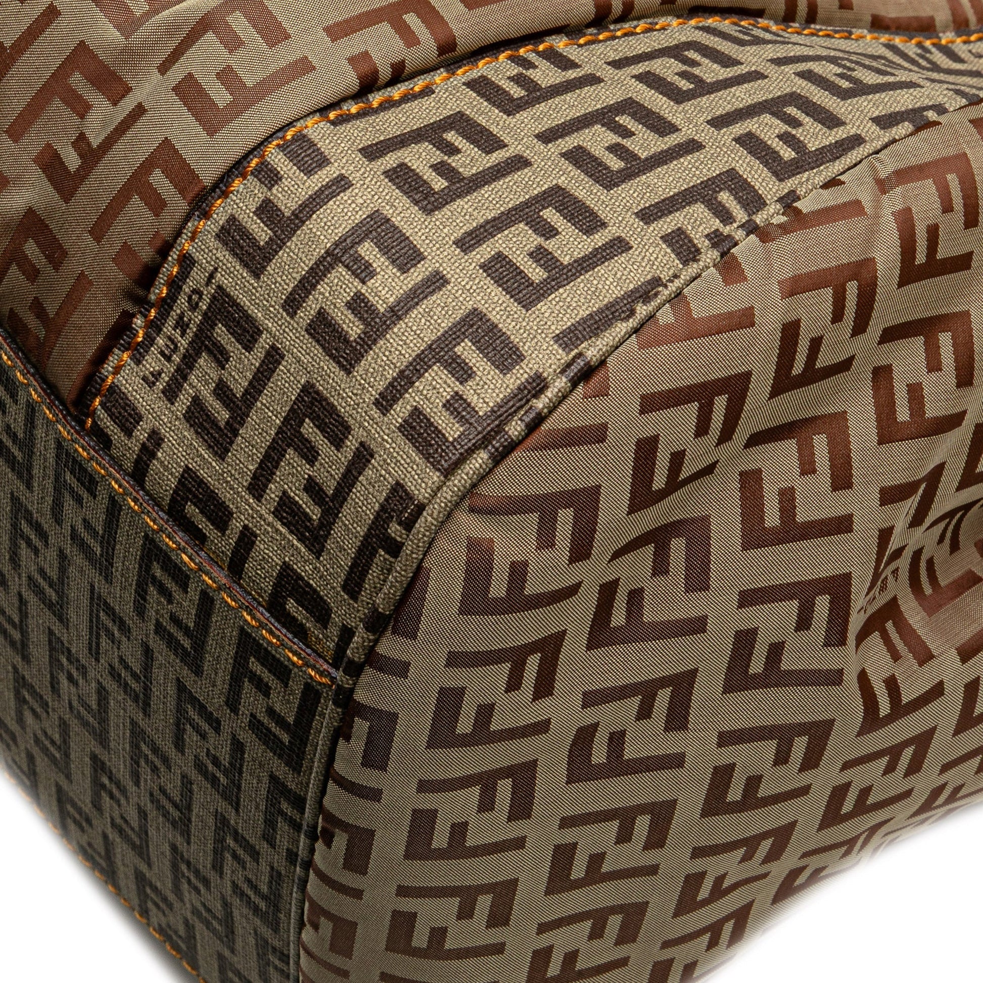 Fendi Pillow Tote Zucchino Tela Rivestita & Nylon Beige/Marrone – Large - Etoilux