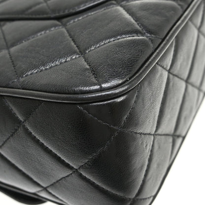 Chanel Vintage Flap a Spalla – Agnello Trapuntato Nero · 27 cm - Etoilux
