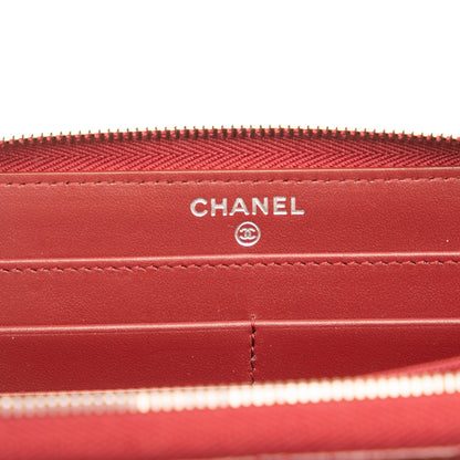 Chanel – Portafoglio Zip Around in Pelle Caviar Rosso (2020) - Etoilux