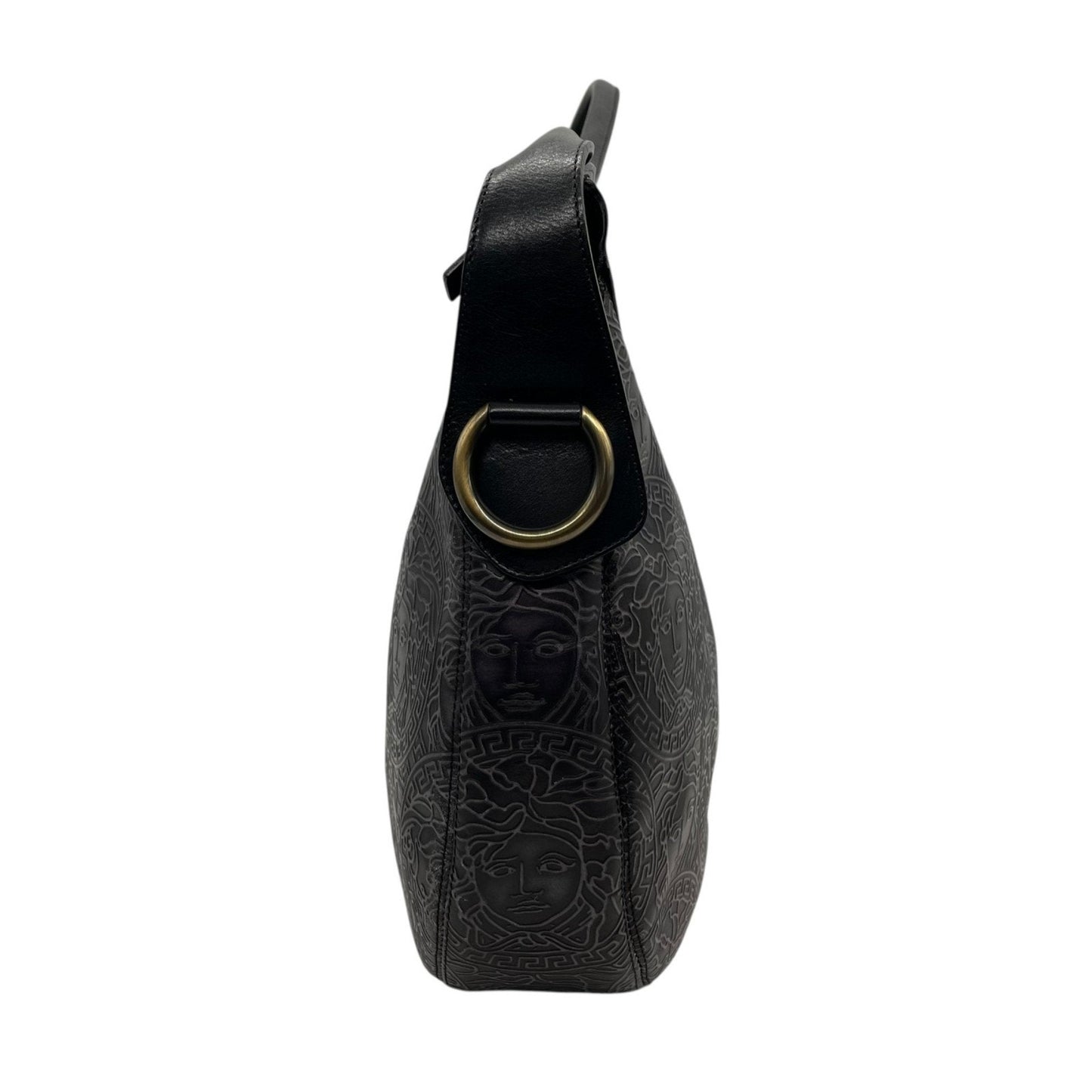 Versace Medusa – Hobo bag in pelle nera incisa - Etoilux