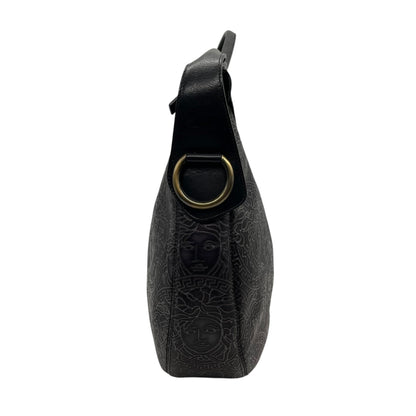 Versace Medusa – Hobo bag in pelle nera incisa - Etoilux