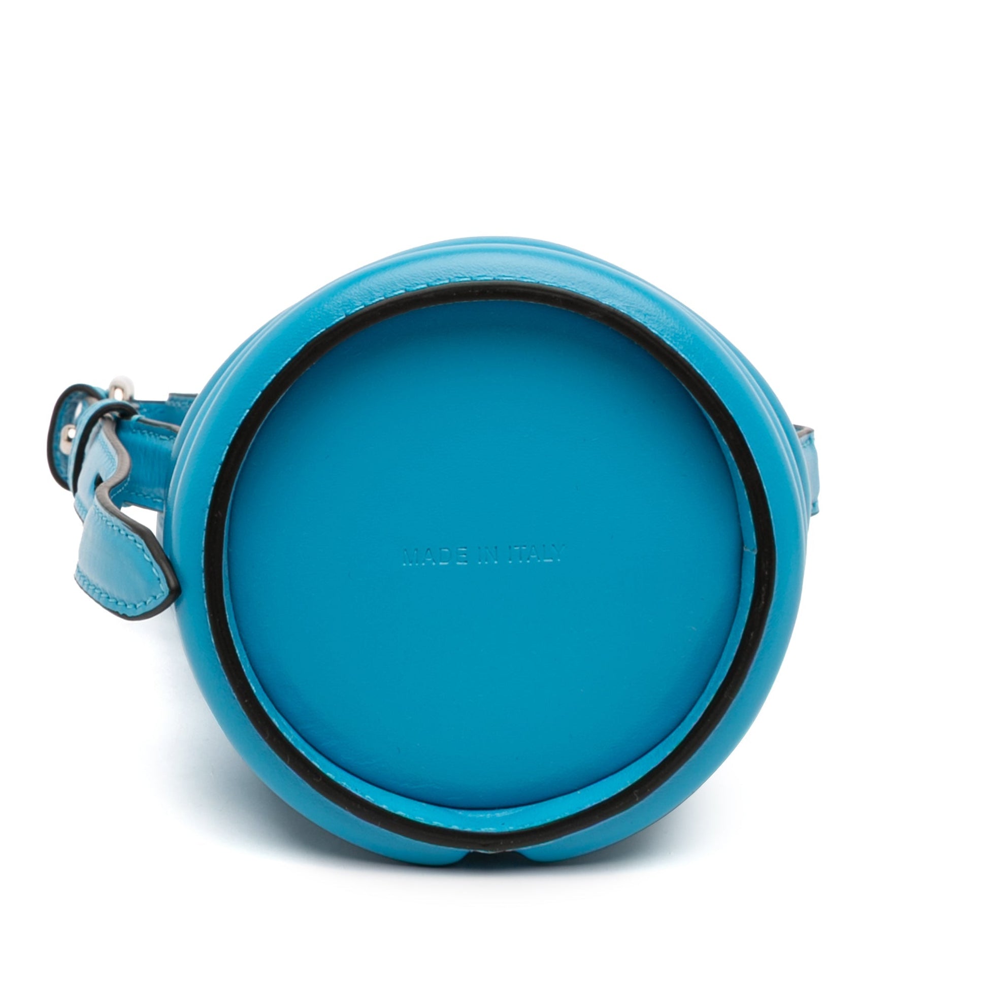 Alexander McQueen The Curve – Borsa a Secchiello in Pelle di Vitello Blu - Etoilux