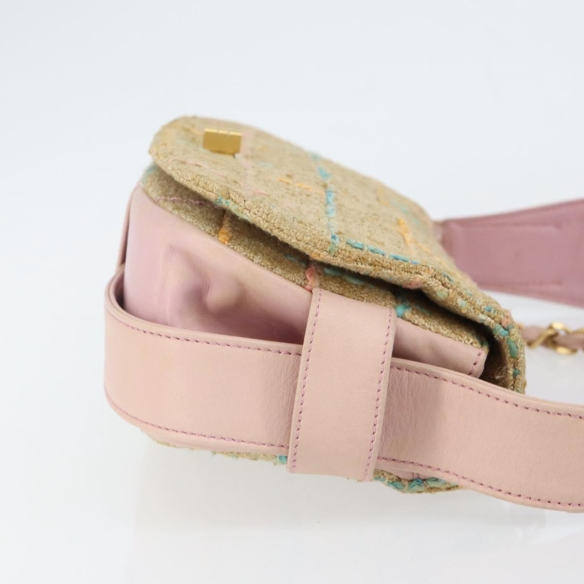 Chanel Chocolate Bar 2.55 in Tweed Multicolore – Beige/Rosa - Etoilux