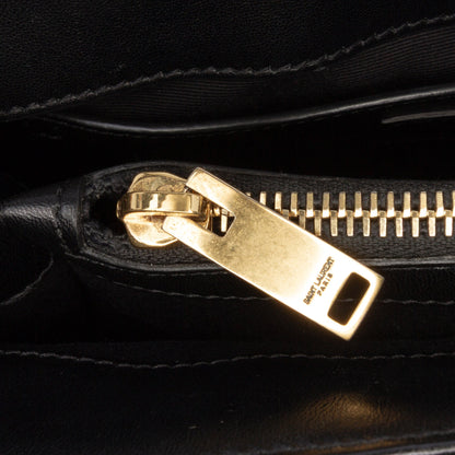 Saint Laurent – LouLou Monogram in velluto matelassé nero | Small - Etoilux