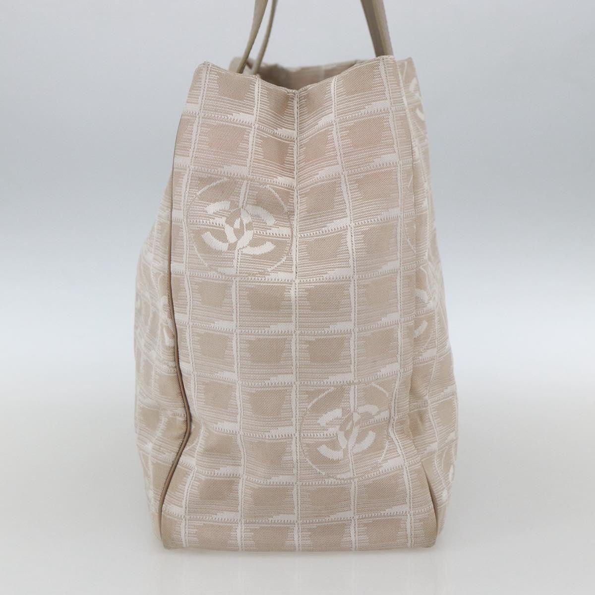Chanel Travel Line Tote Medium Nylon Jacquard Beige – Serie 9390405 - Etoilux