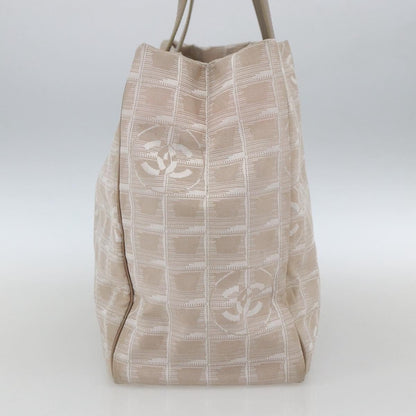 Chanel Travel Line Tote Medium Nylon Jacquard Beige – Serie 9390405 - Etoilux