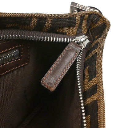 Fendi – Baguette Pochette in Tela FF Zucca Marrone - Etoilux