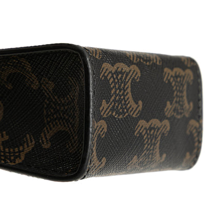 Celine – Ciondolo/Borsa Mini Triomphe in Tela Rivestita – Marrone (2021) - Etoilux