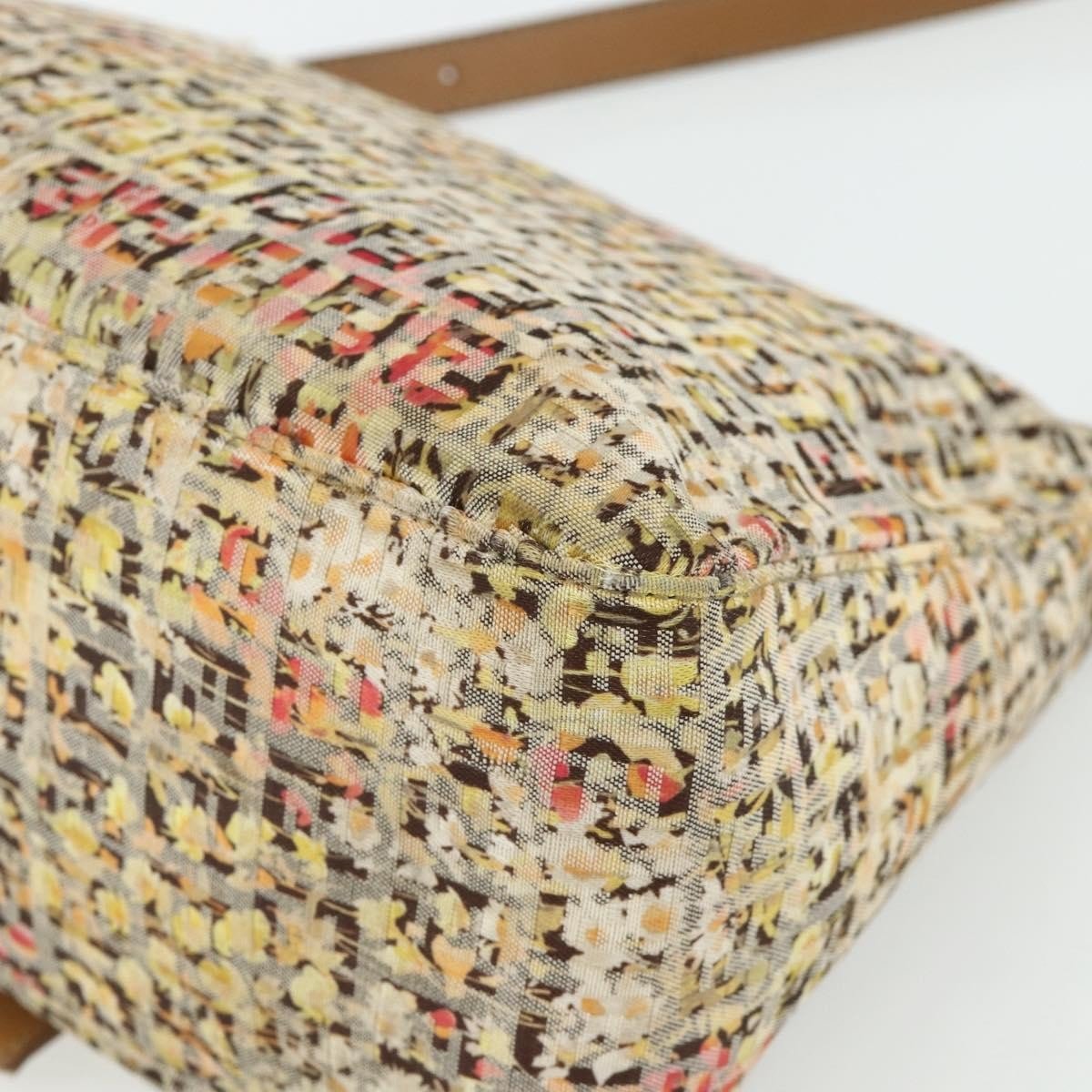 Fendi Mamma Baguette Zucca Floral Canvas Multicolor Hardware Oro – 27 cm - Etoilux