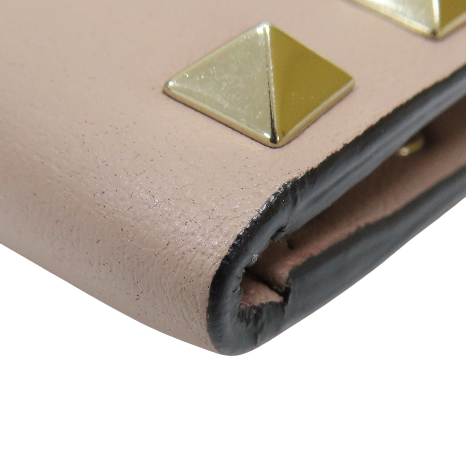 Valentino Garavani Rockstud Compact Wallet Pelle di Vitello Rosa Cipria - Etoilux