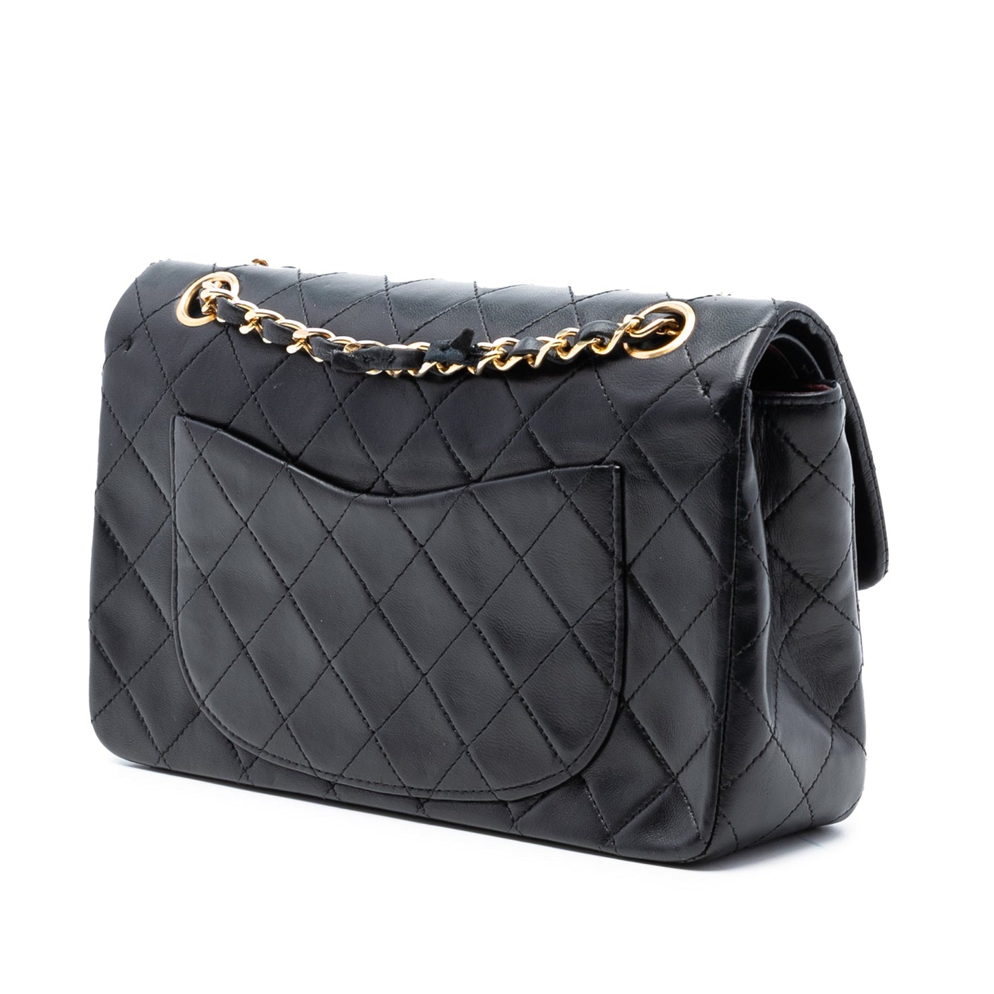 Chanel Classic Flap Small Double Flap – Pelle di Agnello Nera – Anni 1986–1988 - Etoilux
