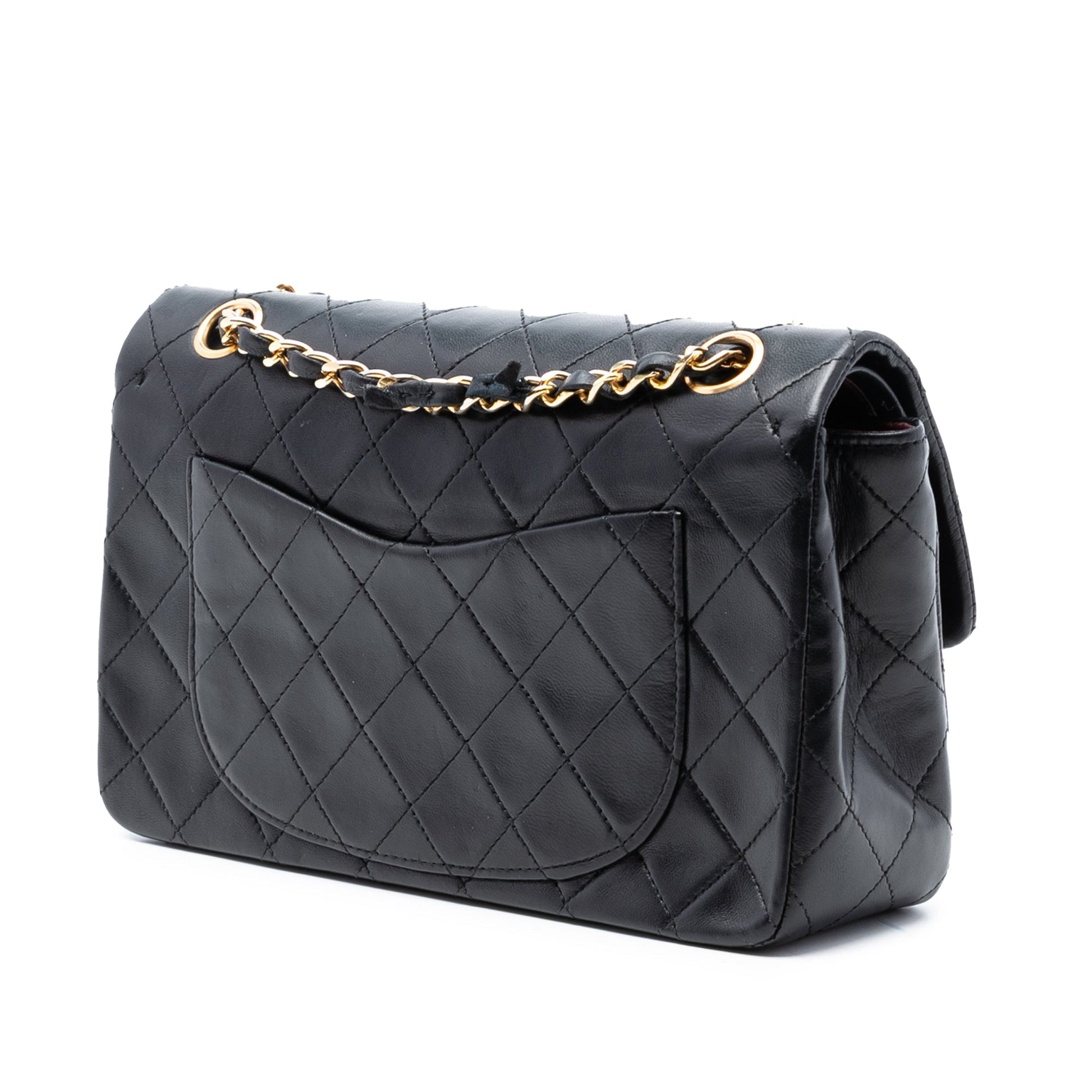Chanel Classic Flap Small Double Flap – Pelle di Agnello Nera – Anni 1986–1988 - Etoilux