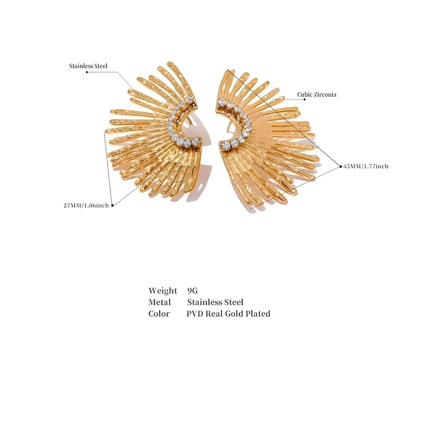BEHI INDIGAMOND EARRINGS - Etoilux