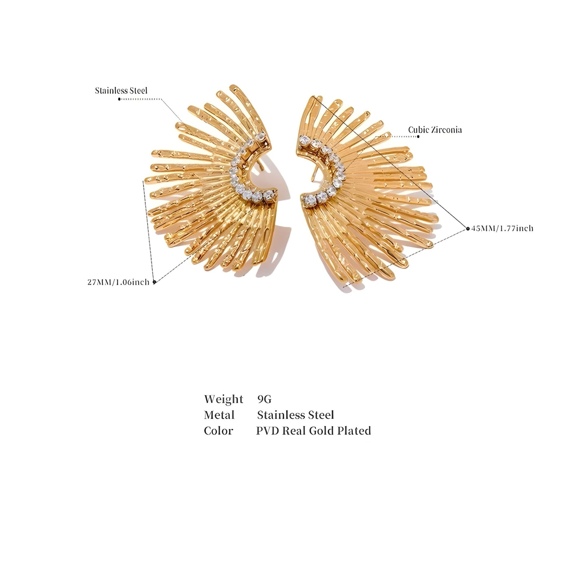 BEHI INDIGAMOND EARRINGS - Etoilux