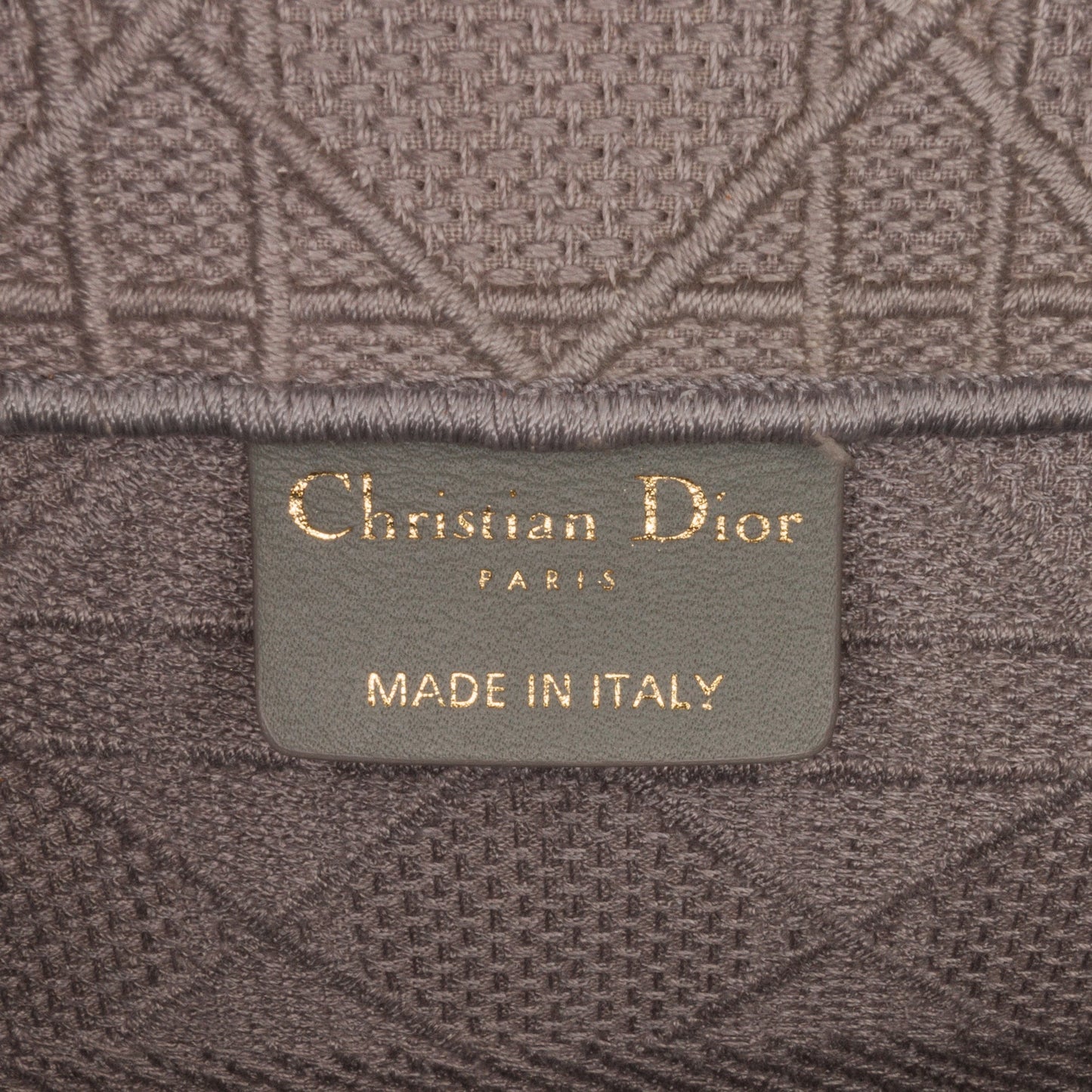 Christian Dior Book Tote Media Cannage Ricamata – Grigio - Etoilux