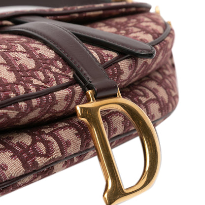 Christian Dior Saddle Media in Tela Oblique Bordeaux – 2018 – 24 cm - Etoilux