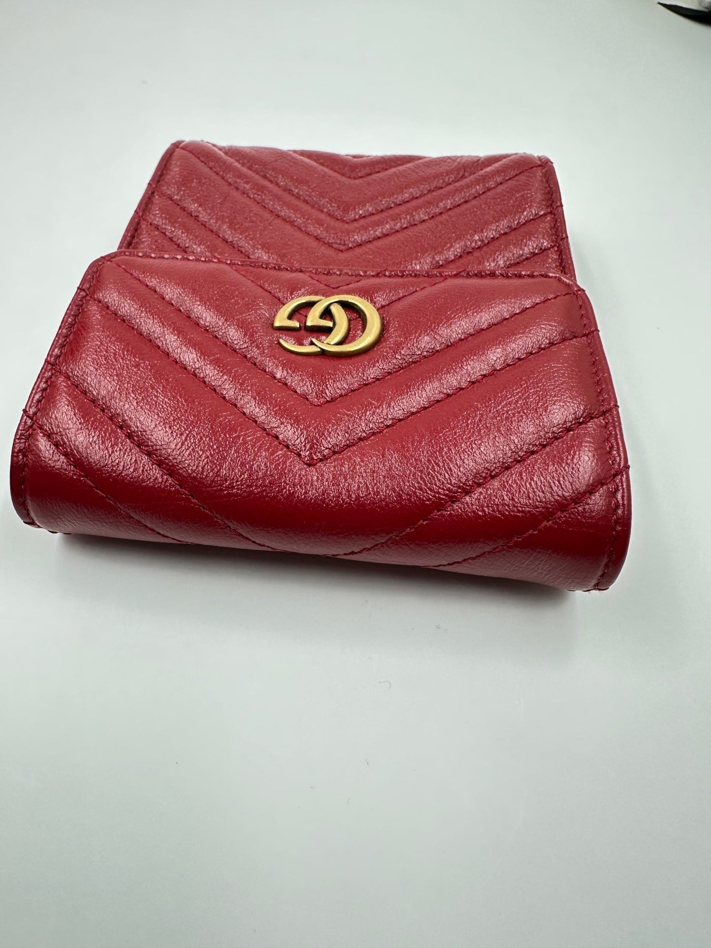 Gucci GG Marmont Multi Pochette Belt Bag Pelle Matelassé Rossa – Set 3 Pezzi - Etoilux