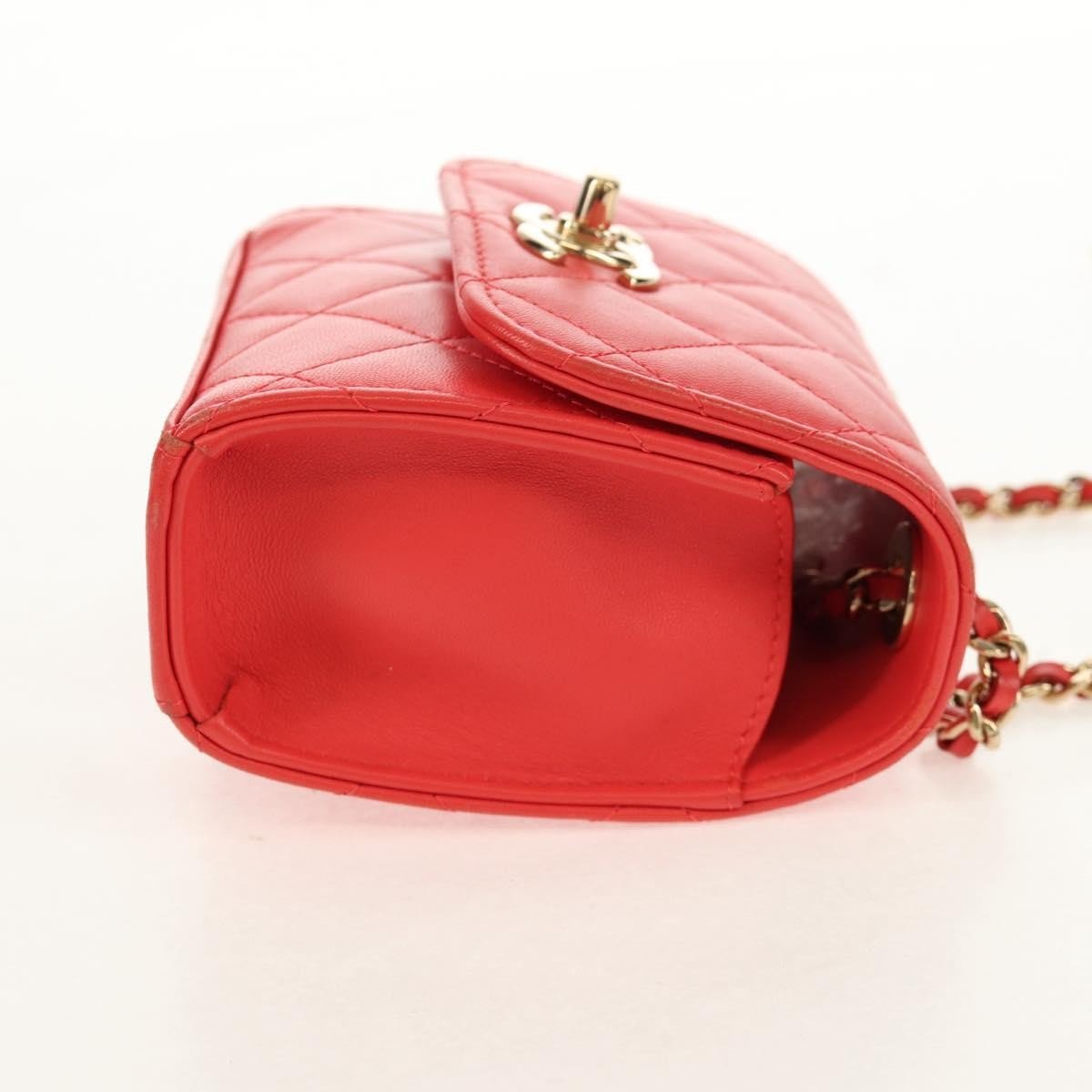 Chanel Trendy CC Small Flap Bag Pelle di Agnello Rossa Hardware Dorato - Etoilux