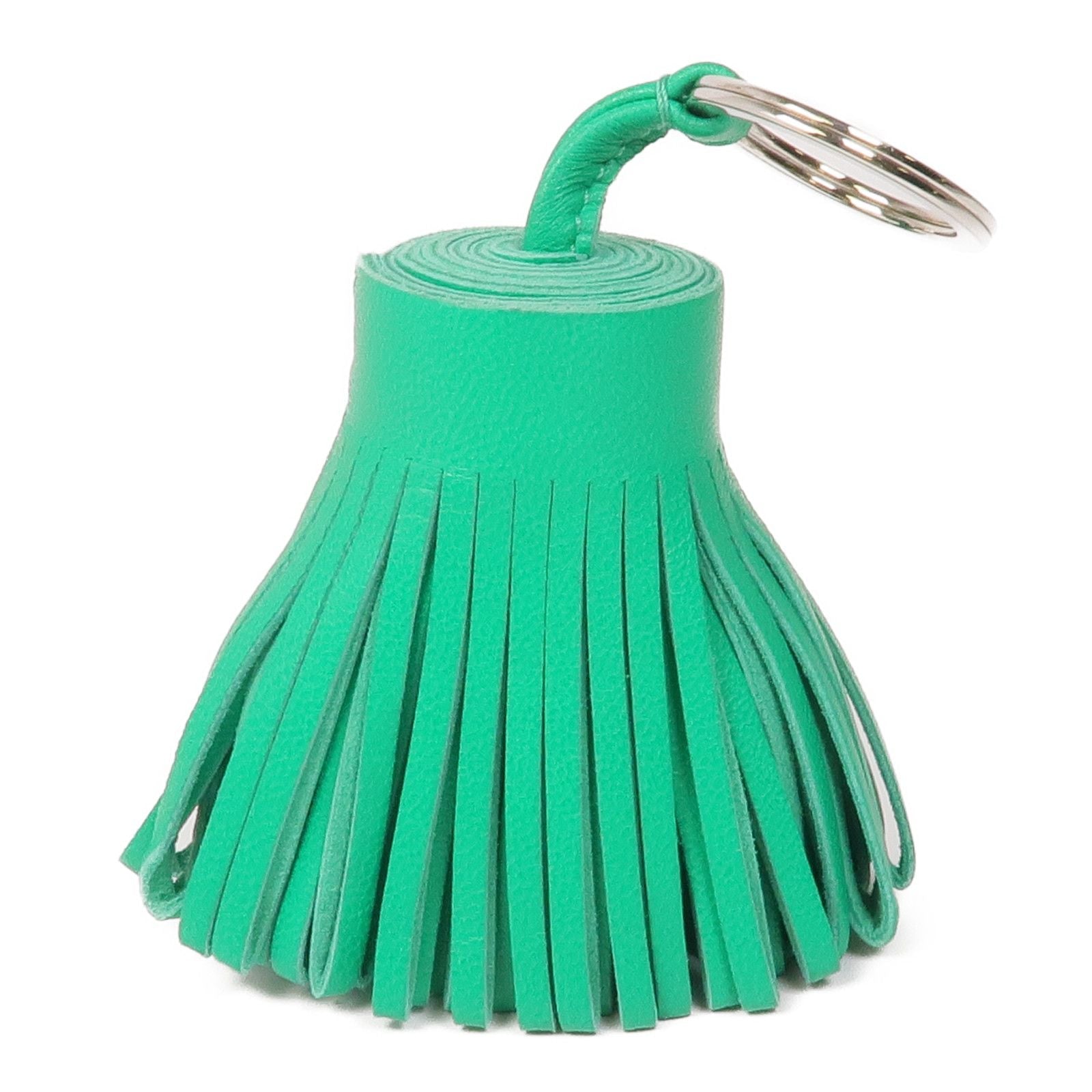 Hermès Carmen Key Ring Agnello Milo Bambou — Hardware Palladio — Scatola Originale - Etoilux