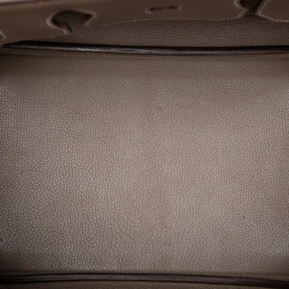 Hermès Birkin 35 – Pelle Togo Etoupe, Hardware Palladio - Etoilux