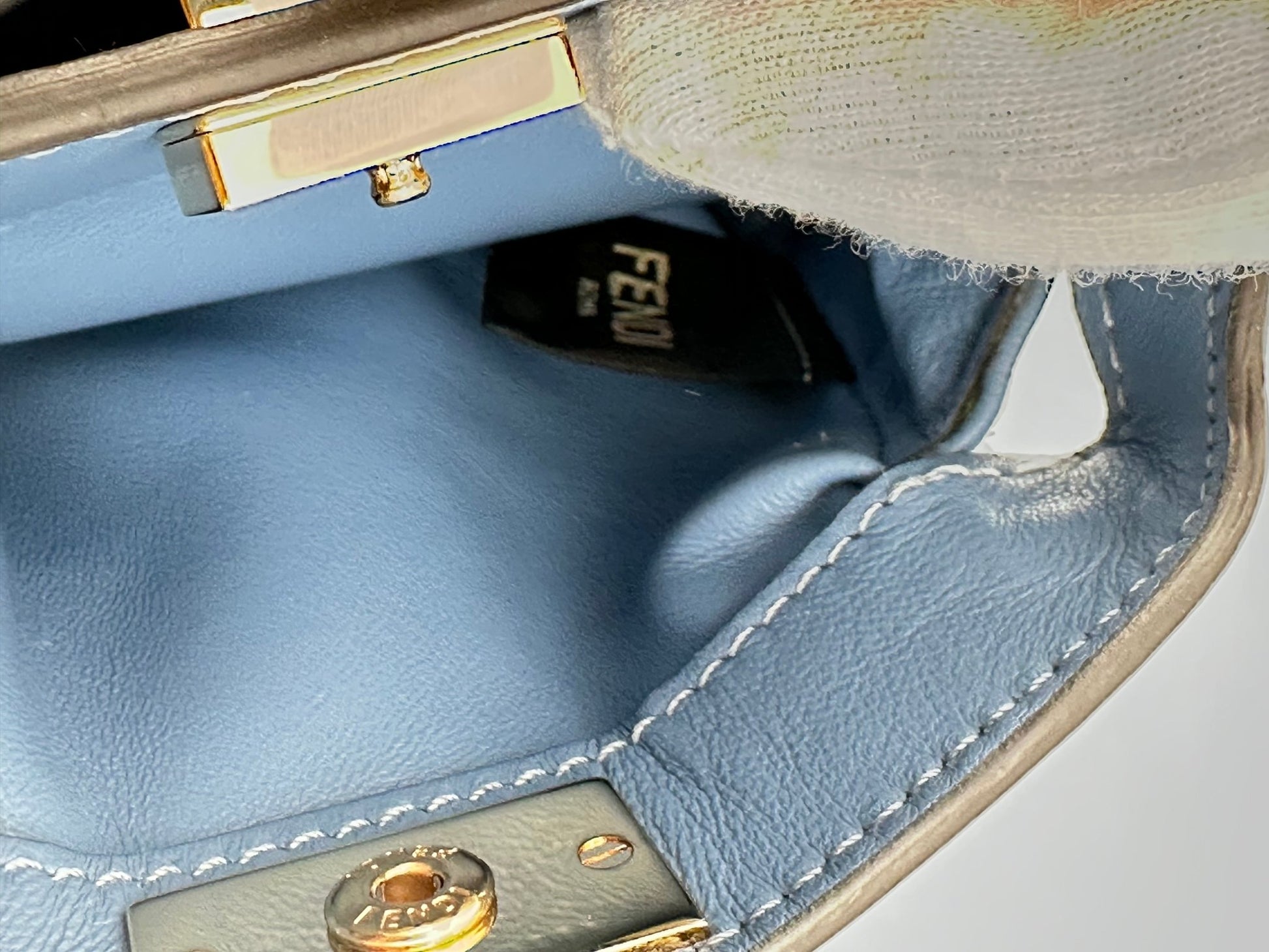 Fendi Nano Peekaboo – Pelle Azzurra - Etoilux