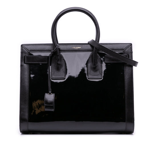 Saint Laurent Sac de Jour Large in pelle verniciata nera – 2014 - Etoilux