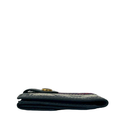 Gucci Ophidia Portafoglio Piccolo GG Supreme Canvas Blu / Web Stripe – Hardware Oro - Etoilux