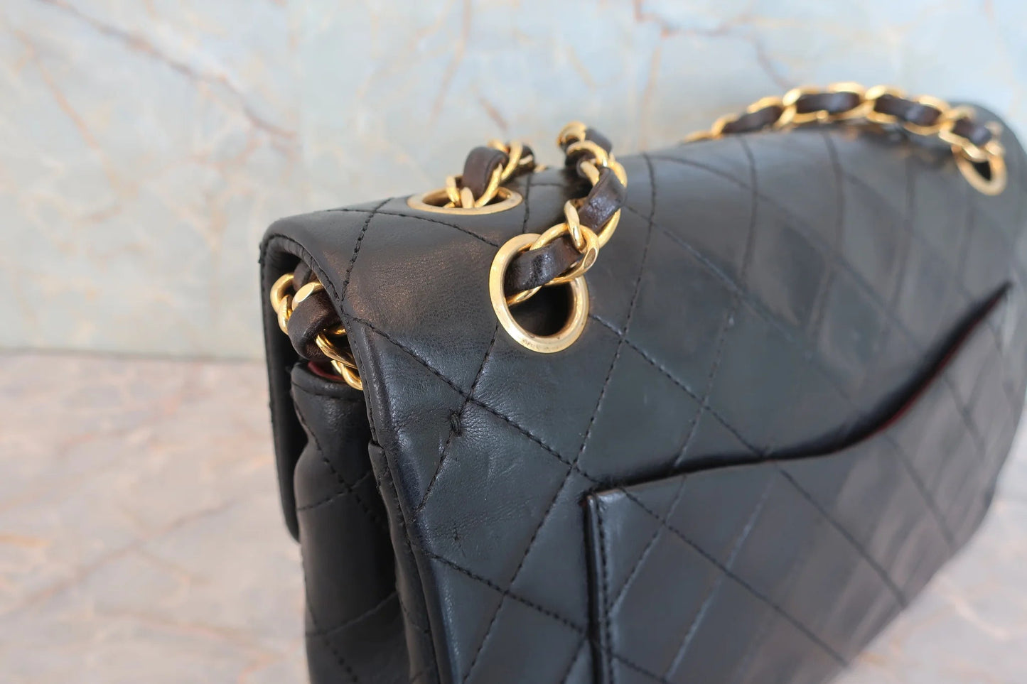 Chanel Timeless Classic Double Flap Small – Pelle di Agnello Nera / Oro – 23 cm - Etoilux