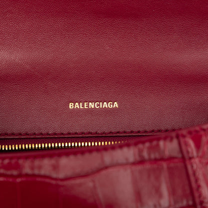Balenciaga Hourglass Small Pelle Coccodrillo Rossa Hardware Oro – 22,5 cm - Etoilux
