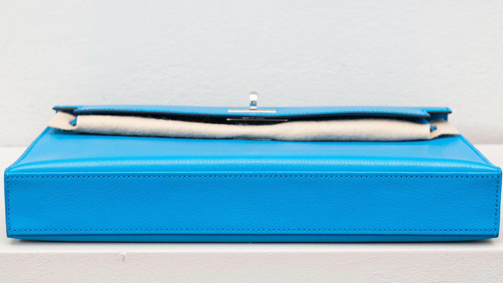 Hermès Kelly Elan – Chèvre Mysore Blue Hydra – Palladium Hardware - Etoilux