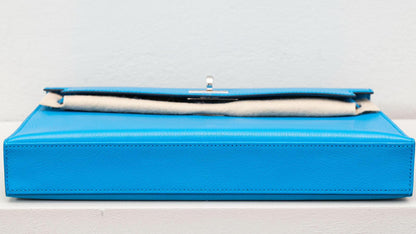 Hermès Kelly Elan – Chèvre Mysore Blue Hydra – Palladium Hardware - Etoilux