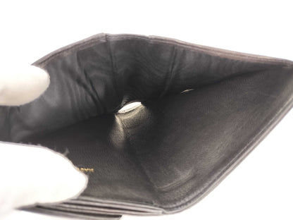 Chanel Portafoglio Compatto Timeless CC Pelle di Agnello Nera – Vintage 11,5 cm - Etoilux