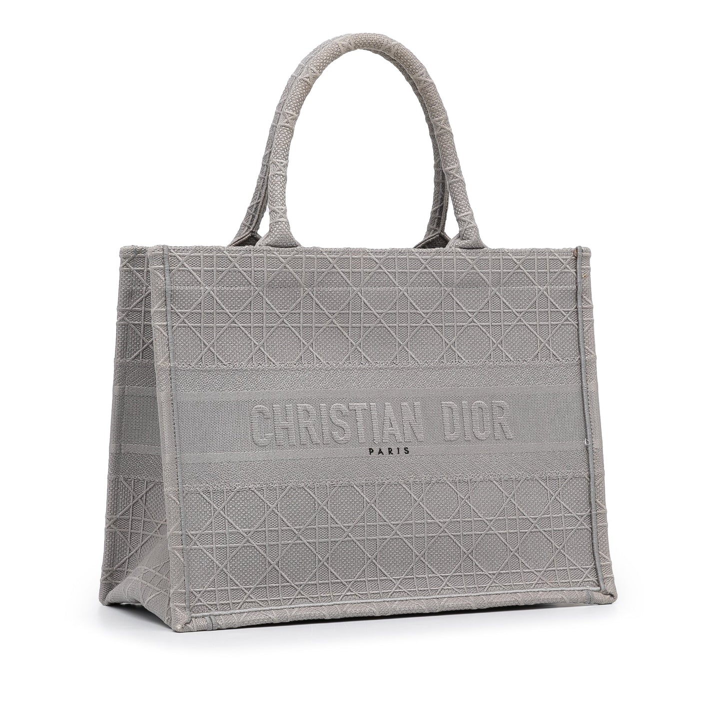 Christian Dior Book Tote Media Cannage Ricamata – Grigio - Etoilux