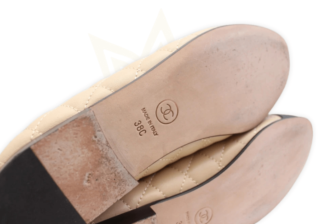 Chanel Ballerine Classiche Beige & Nero in Pelle Trapuntata Taglia: 38C – Made in Italy - Etoilux