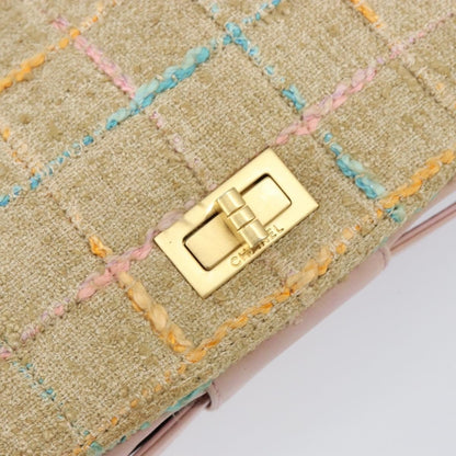 Chanel Chocolate Bar 2.55 in Tweed Multicolore – Beige/Rosa - Etoilux